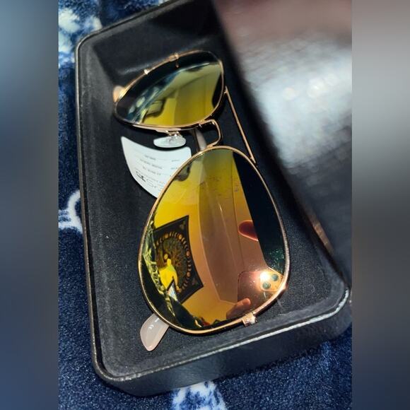 NWT! Joes Jeans Womens Aviator Sunglasses 6016 100% UVP Rose Gold